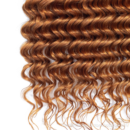 High Quality Double Drawn Cheap Brazilian Human Hair Bundles 1B 4 27 ombre colored Hair Extensions Deep Wave Curl Bundles